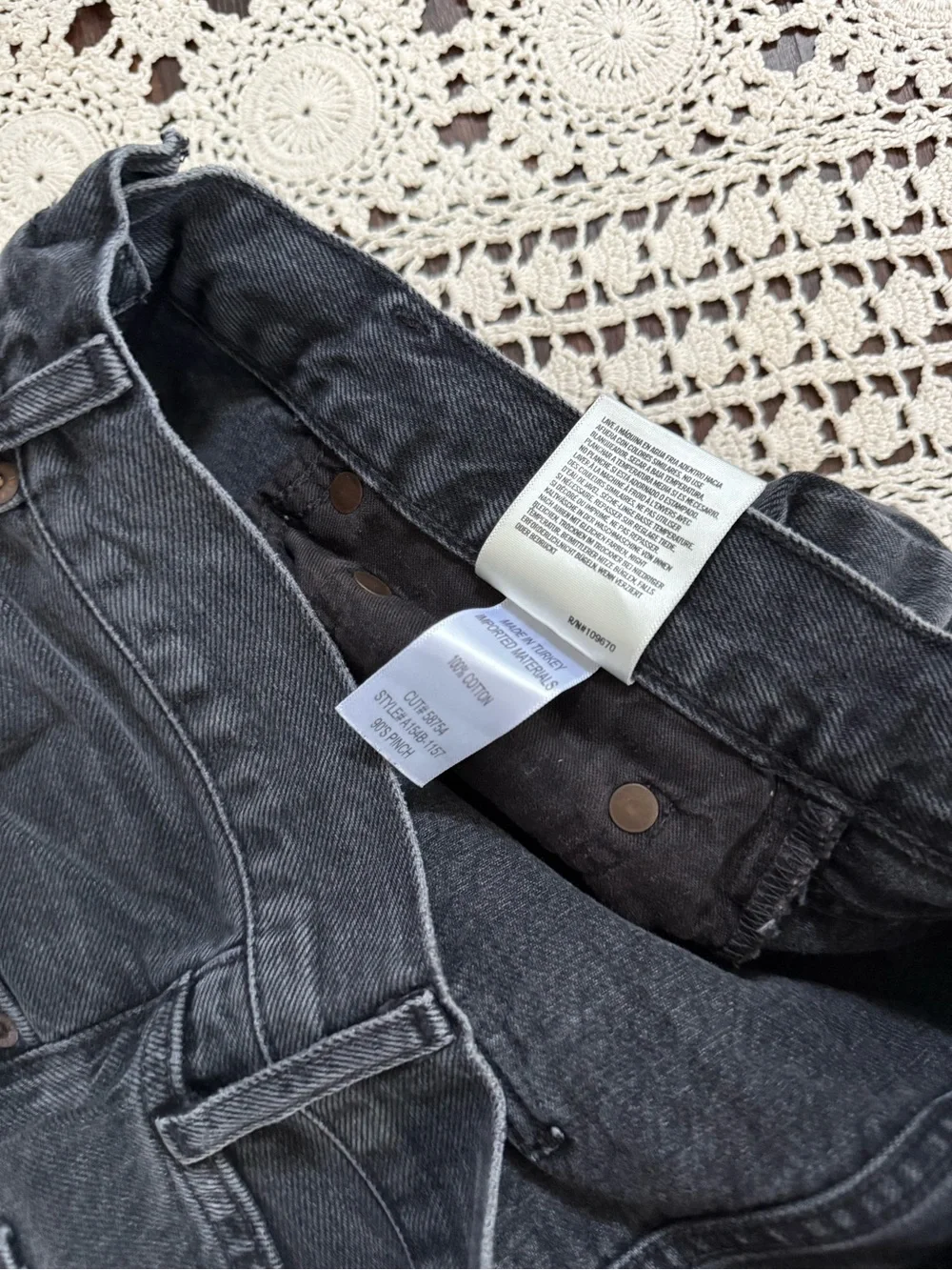 AGOLDE '90s High-Rise Straight-Leg Jeans Howl Black Wash Size 29